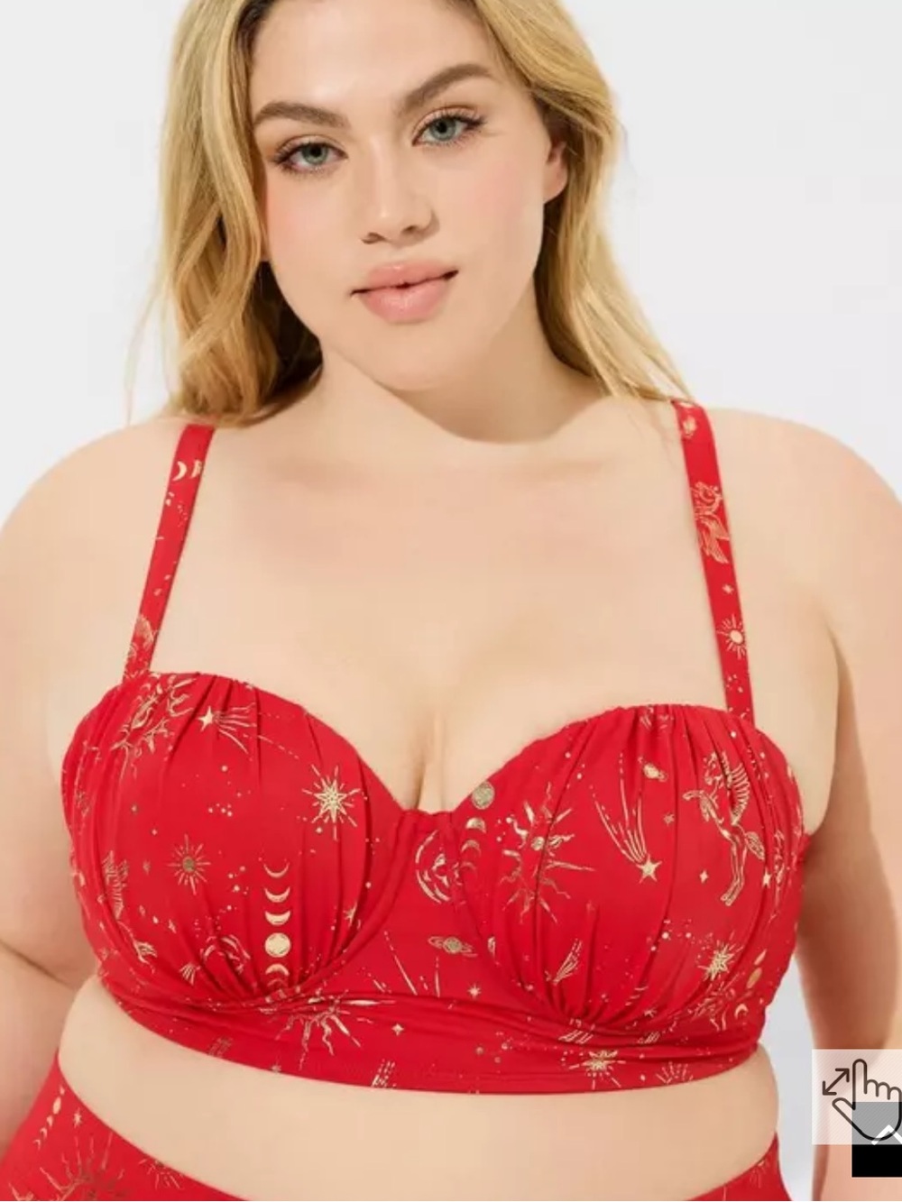 NWT Torrid Retro Underwire Ruched Cup Bikini Top